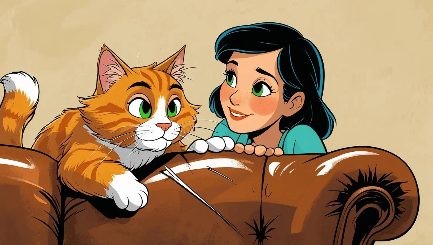 Cat scratching couch to get owner’s attention
