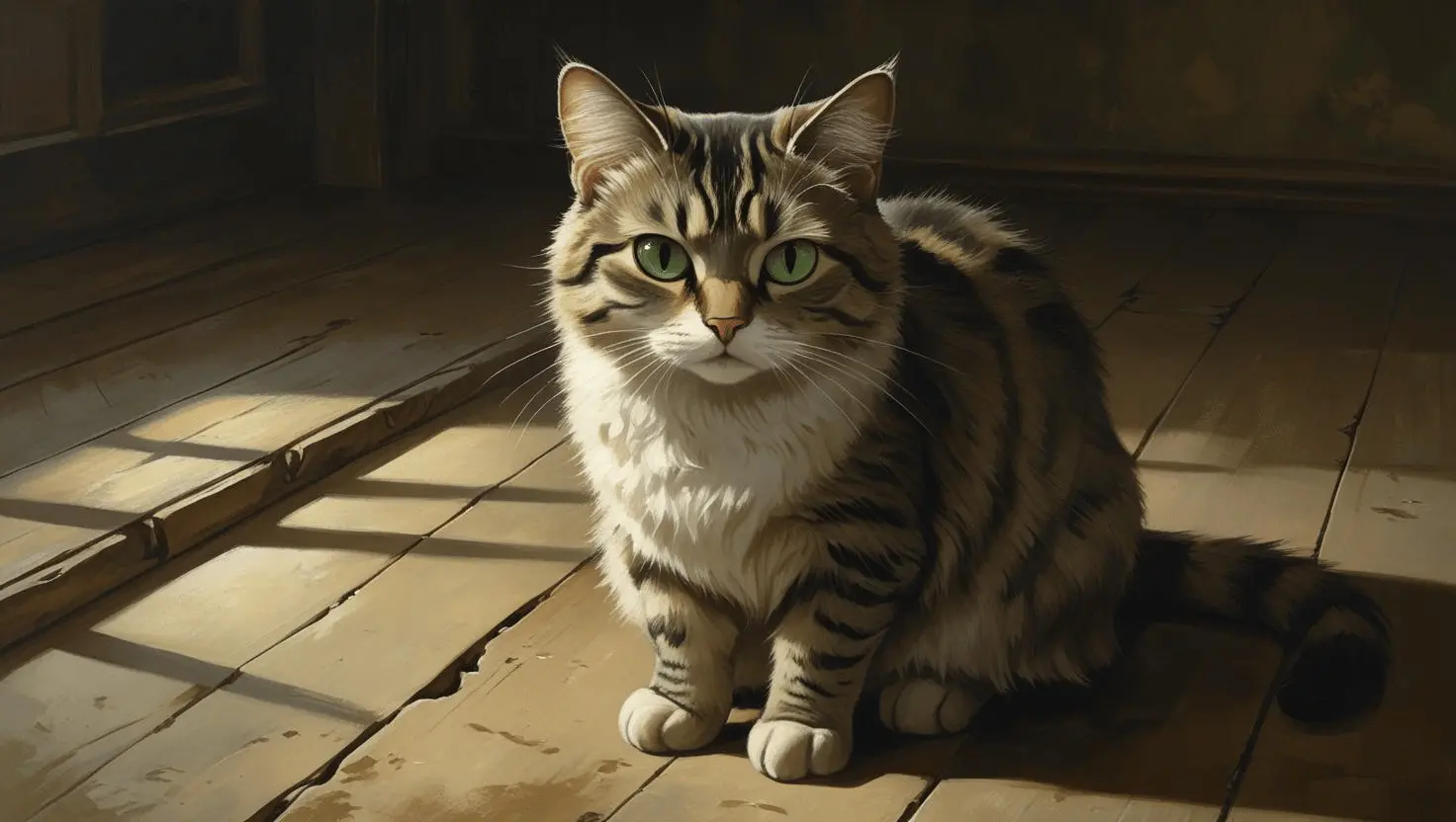 Cat feeling lonely and stressed at night, seeking comfort