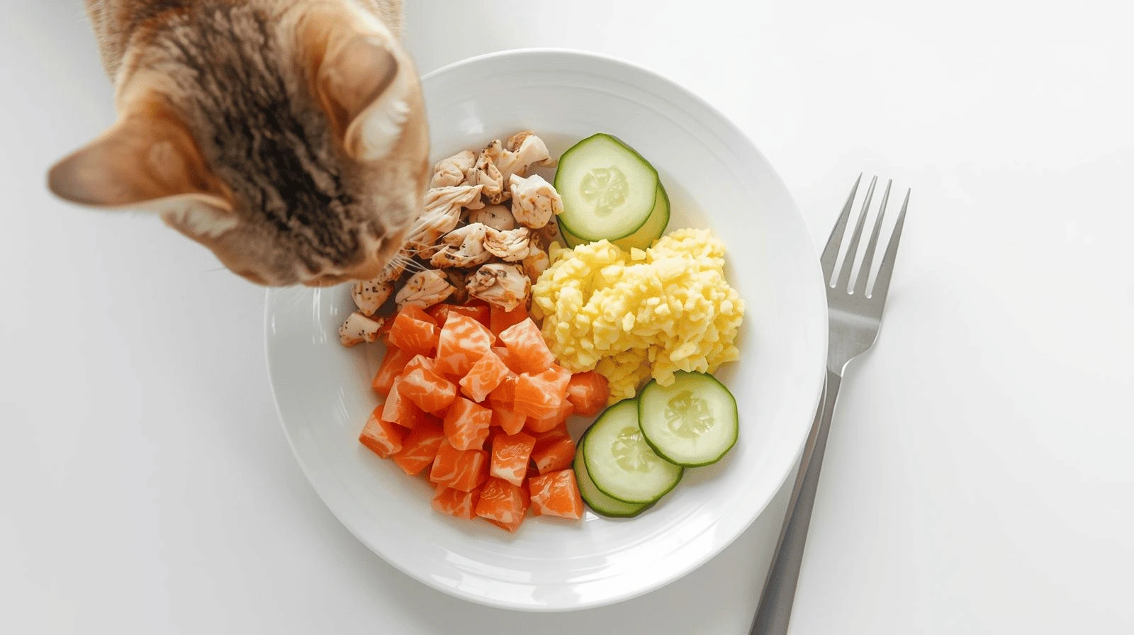 Healthy cat treats like chicken, fish, and pumpkin as alternatives to avocado.