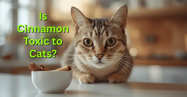 Curious cat sniffing a cinnamon stick on a kitchen table