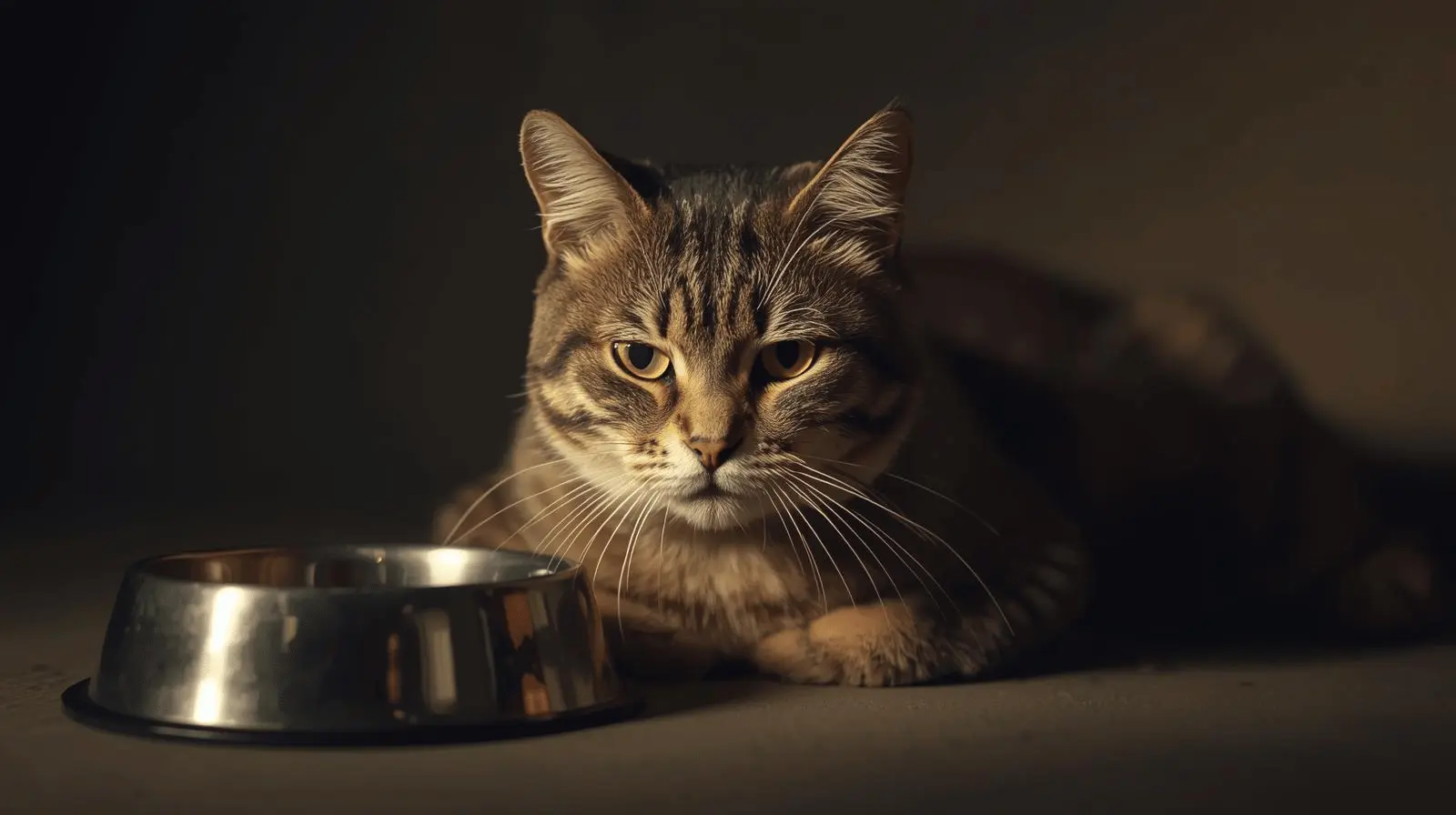 Cat looking unwell after eating, showing signs eggs may not agree with them