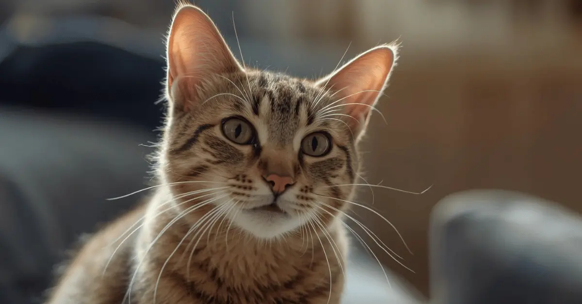 Cat showing early signs of ear mites with mild head shaking