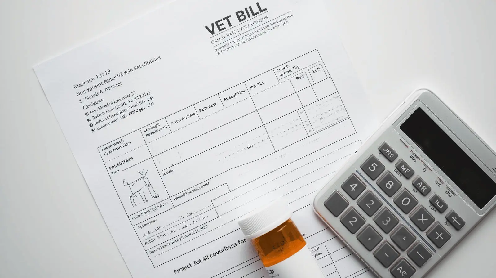 Veterinary bill and medication for treating cat ear mites